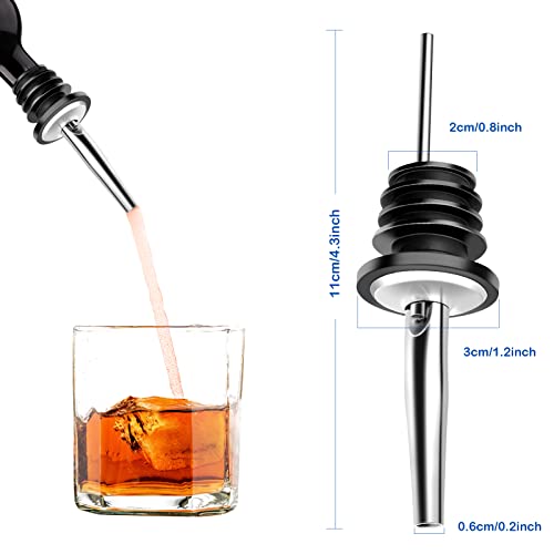 Miniatura 2 de Ukofew 12 Piezas Vertedor De Botellas, Boquillas Aceite In Acero Inoxidable, Botella Vertedores Espíritu, Reutilizable, Para Botellas, Cócteles, Vinos, Ginebra, Fiestas Y Bares Negro