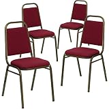 Flash Furniture Hercules Fabric Banquet Chair, Burgundy, 4-Pack