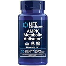Life Extension AMPK Metabolic Activator*، Hesperidin، G. pentaphyllum، مكافحة دهون البطن غير المرغوب فيها، استهداف الدهون الإجمالية، خالي من الغلوتين، نباتي، 1 يوميًا، غير معدل وراثيًا، 30 قرصًا