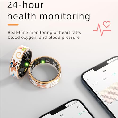 Smart Rings for Women Fitness Ring Heart Rate Monitor Sleep Tracker Blood Pressure Health Ring Step Counter Calories Pedometer Waterproof Retro Vintage Ladies Anillo Inteligente by CNBRO - Used condition - US$14.03