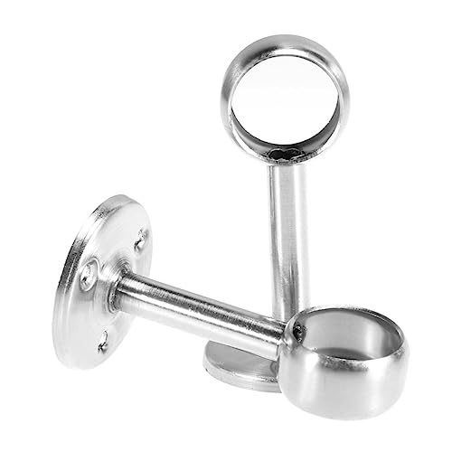 Ciieeo 3sets Heavy Duty Stainless Steel Closet Pole Socket Bracket for Diameter Rods End Supports for Curtain Rods and Drapery Rustproof and Professional Design 2pcs*3