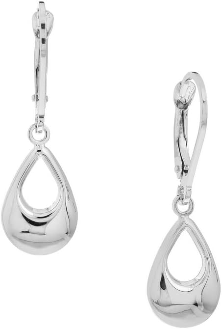 10k Solid Yellow Gold Dangle 3d Open Teardrop Lever Back Earrings Dangle Earring for Women in