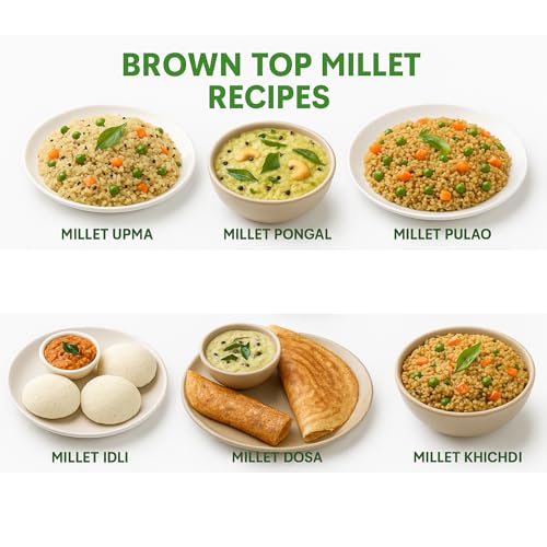 Image of ADITHI MILLETS Browntop Millet Rice 1.5kg (500g x 3 Pack) | Choti Kangni /Andu Korralu /Korale | Unpolished Whole Grain | High Fiber | Stone-Free | Natural & Healthy