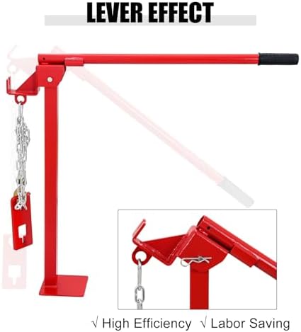 Heavy Duty T Post Puller Set with Lifting Chain | Durable Metal Fence Post Remover for Tree Stumps, Sign Posts & T Stakes - Versatile, Efficient Tool for Quick Removal