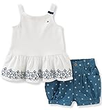 Tommy Hilfiger Baby Girls 2 Pieces Short Set, White, 18M