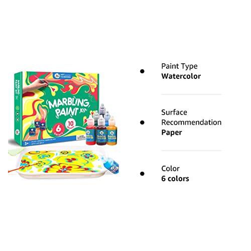 Jar Melo Marbling Paint Crafts For Kids Ages3+, Water Marble Painting Kit, Craft Kits Art Set, Arts And Crafts For Kids Boys And Girls, Gift Ideas For Kids Art Project Activities- Non-Toxic 6 Color #TOP6