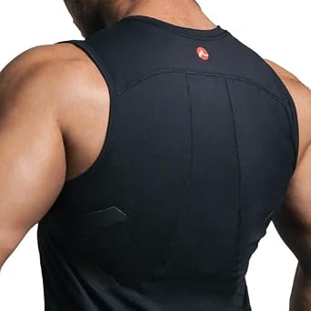 MYZONE MZ-3 Performance Gym Shirt for Men, Black (M) | Designed for MZ-3 Heart Rate Monitor, Seamless Sensors, Built-In Belt, Versatile for All Sports Activities