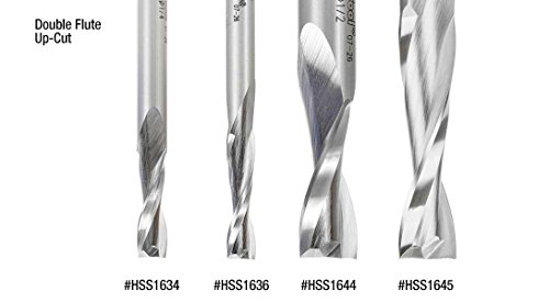 Amana Tool HSS1646 Double Flute Spiral Router Bits Metal Aluminum Cutting 3/4 Dia X 1-1/4 X 1/2 Inch Shank Up-Cut Router Bit High Speed Steel thumb #4