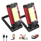 aquota Led Werkstattlampe Arbeitsleuchte Aufladbar - 2800mAh Taschenlampe Werkstatt Handlampe mit 360 Schwenkfunktion und Magnetfuß ideal für Autoreparatur, Werkstatt und Camping Werkzeug Licht