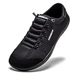 HOBIBEAR Unisex Wide Toe Trainers for Men Women Outdoor Trail Running Minimalist Walking Shoes Lightweight and Breathable Black