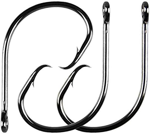 Fishing Hooks Circle Hook Fishhooks - 80PCS High Carbon Steel Hook in-Line Extra-Sharp Freshwater Saltwater 2/0
