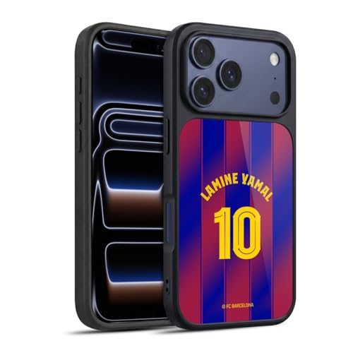 Head Case Designs Officially Licensed FC Barcelona Lamine Yamal 2025/26 Players Home Kit Gel Armour Case [Military Grade Protection] Compatible with Apple iPhone 17 Pro