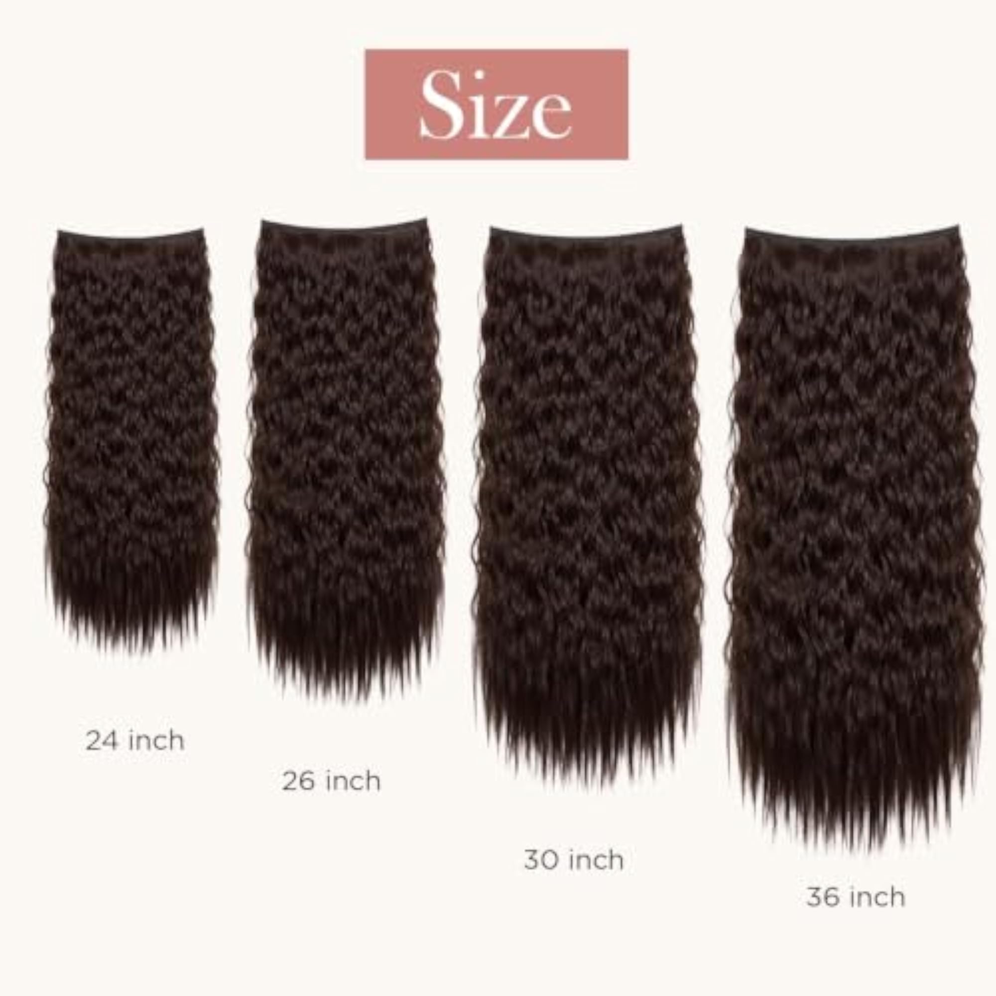 5 Clip Super Long Kinky Curly Hair Extension for Women