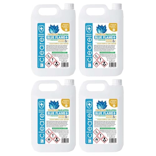Clearell 20L | Pack of 4 x 5L | Blue Flame Premium Indoor Paraffin Class 1 | 20 litres BS2869 C1