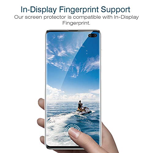 Lk 3 Pack Screen Protector Compatible For Samsung Galaxy S10 Plus / S10+, Ultrasonic Fingerprint Compatible, Flexible Film Hd Transprent, Case Friendy #TOP4
