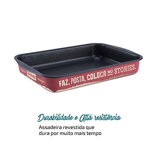 Assadeira Retangular Antiaderente Decorada 32,9x22,5cm Viva Rochedo Sabores