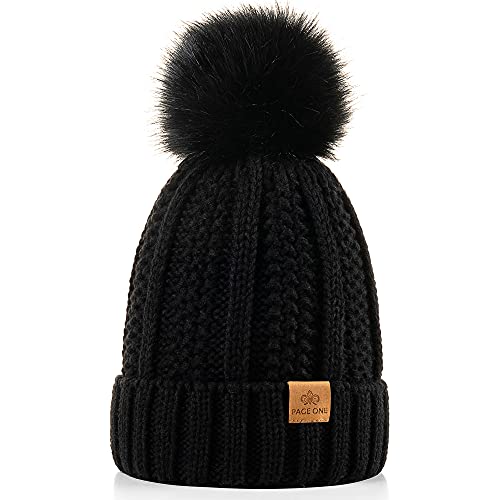 PAGE ONE Womens Winter Thick Cable Knit Beanie...