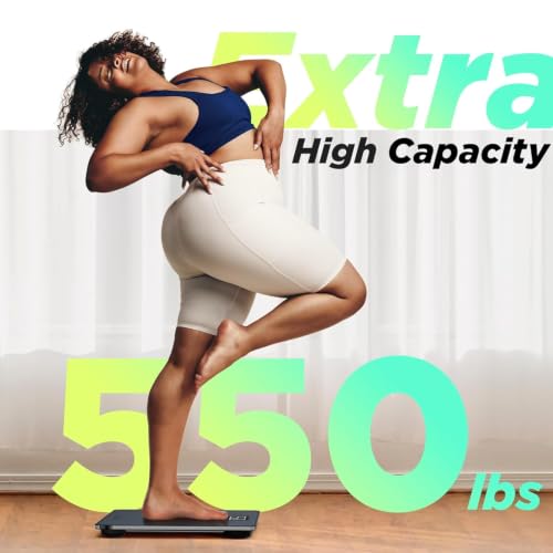 Balance Pèse Personne Numérique Pour de Salle de Bain 250 kg avec Plateforme Ultra-Large et Grand Écran LCD, Pèse Personnes Haute Précision avec Capacité Extra-Élevée