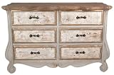 Profondità: 41 cm Casa Padrino cassettone in Stile Country Shabby Chic con 6 cassetti Grigio/Beige/Oro/Marrone 135 x 41 x A. 89 cm - Mobili in Stile Country - Mobili Shabby Chic - Arredi Stile Country