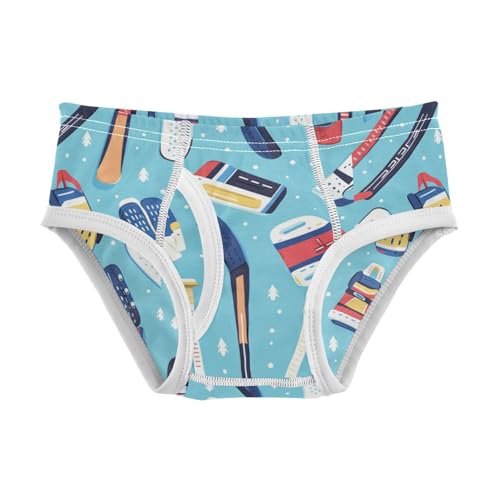 Wusikd Hockey Boys' Underwear Cotton Blue Boys Briefs Soft Toddler Underwear 2T