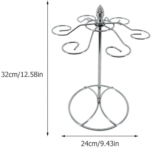 Miniatura 3 de Cabilock Soporte para copas de vino, soporte para copas de vino, estante de almacenamiento independiente para copas de vino, con 6 ganchos, soporte