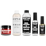 SUNNYVALE Halloween SFX Makeup Kit - Light Fresh Latex Liquid, Coagulated Fake Blood, Spirit Gum Adhesive, Rigid Collodion with Brush, Remover, Stipple for SFX Special Effects, Costume, Stage, Cosplay