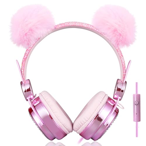 KORABA �w�b�h�t�H�� �L�� �L���L�� �w�b�h�t�H�� �I�[�o�[�C���[�A3.5mm�W���b�N�w�b�h�Z�b�g �}�C�N�t�� �N���X�}�X/�a�����v���[���g/����/���s�p (�s���N)
