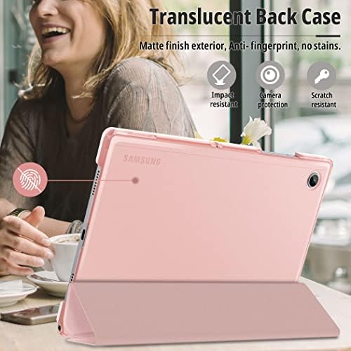 CACOE Case for Samsung Galaxy Tab A8 10.5 2021 Tablet (SM-X205N/ X200N), Ultra Slim Folding Hard Back Shell Stand Cover for Samsung Tab A8 10.5 Inch Tablet, Rose Gold
