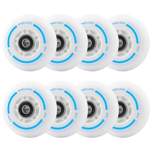 WHEELGOO 8-Pack LED Light Up Inline Skate Wheels for Kids & Teens, No...