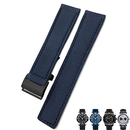 Bracelet montre nylon 22mm bleu vert pour remplacer un bracelet usé avec confort