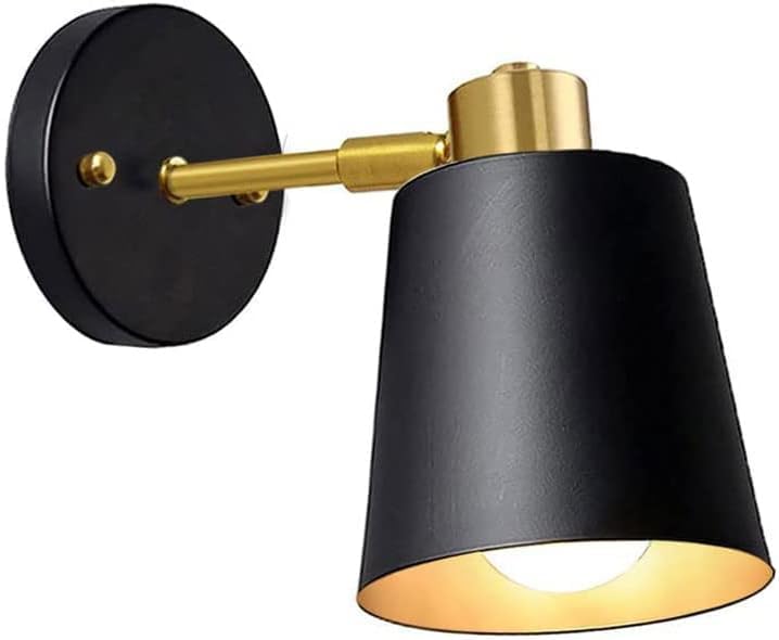 Lámpara de cabecera regulable para leer en la cama con aplique negro y dorado