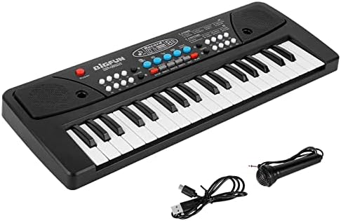 M SANMERSEN Kids Piano Keyboard, Piano for Kids with Microphone Portable Electronic Keyboards for Beginners 37 Keys Musical Toy for 3/4/5/6/7 Year Old Girls Boys