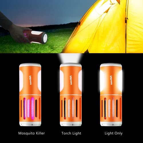 Fietrexa 3 In 1 Mosquito Killer Lamp,USB Rechargeable LED Camping Lantern,Electric Fly Zappers,Waterproof Bug Zapper For Indoor And Outdoor