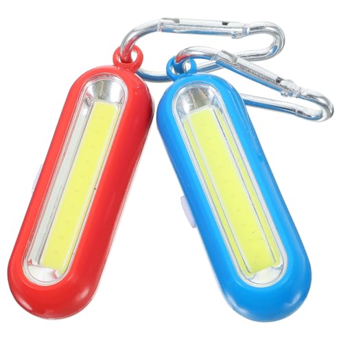 VANZACK 2sets Climbing Key Ring Flashlight Led Mini Light Torch Metal Plastic Keychain Waterproof Emergency Illuminating Lamp for Outdoor Camping Hiking 2pcs*2
