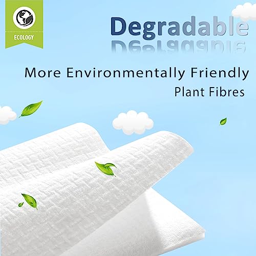 Disposable Face Towel Makeup Remover Wipes For Drying Washing Xl Large Biodegradable Clean Facial Towels 11*12 Inches Extra Soft Thick Cleaning Washcloths For Bathroom, Sensitive Skin, Travel 50 Count #TOP6