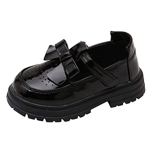 Girl Shoes Small Leather Shoes Single Shoes Children Dance Shoes Girls Performance Shoes Girl Shoes 8 Toddler (Black, 10-10.5 Years Big Kids)