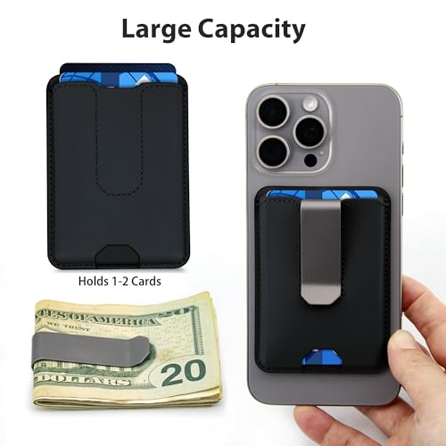 for MagSafe Wallet for Men, Leather Magnetic Wallet with Titanium Money Clip (Removable), RFID Blocking Wallet for iPhone 17/16/15/14 Series, Hold 2 Cards3