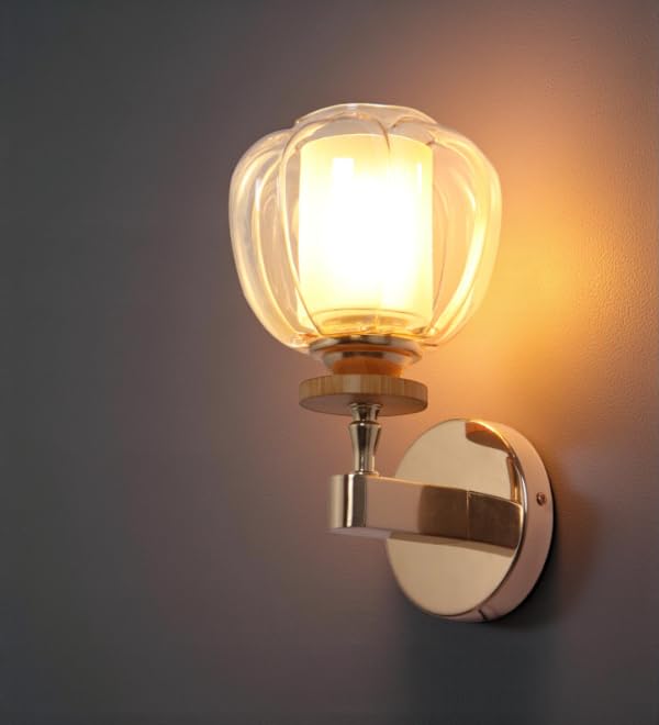 Image of ELAINTE Premium Wall Light | | Elegant Glass Wall Lamp for Living Room & Hallway | 3 Years Warranty | Free Bulb (Tany-Single)