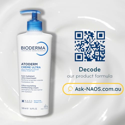 BIODERMA Atoderm Crème Ultra - Soin hydratant quotidien pour toute la famille - Renforce la barrière cutanée - Pour peaux sensibles à sèches - Flacon pompe 500 ml