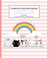 Primary Composition Notebook With Picture Space and cats: Primary Composition Notebook for K2, cute cat Journal, book with Dotted Midline for Kids Practicing to Write and Draw, Handwriting B09CDTRMVC Book Cover