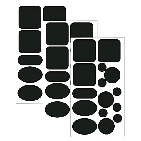 Skystuff 45 Pieces Down Jacket Patches Nylon Repair Tape Self-Adhesive Repair Patch for Jacket Tent Outerwear Repair, Round and Oval Shape(black) Cover