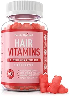 Premium Hair Vitamins Supplement - Gummy Vitamins w/ Biotin, Folic Acid, Vitamins A
