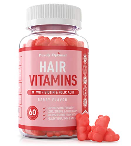 Premium Hair Vitamins Supplement - Gummy Vitamins w/ Biotin, Folic Acid, Vitamins A