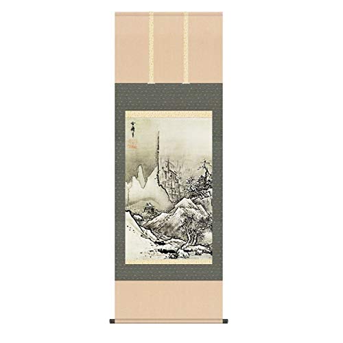 Amazon | 掛軸 雪舟 秋冬山水図（冬） (しゅうとうさんすいず・ふゆ
