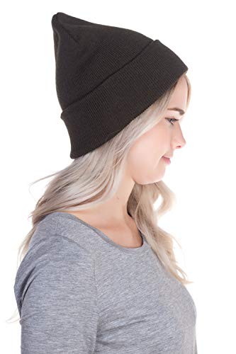 Image of Top Level Beanie Men Women - Unisex Cuffed Plain Skull Knit Hat Cap