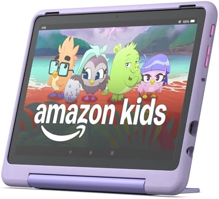 Amazon Fire HD 10 Kids Pro tablet, ages 6-12. Bright 10.1" HD screen, includes ad-free content, robust parental controls, 13-hr battery and slim case for older kids, 32 GB, Happy Day - View 5