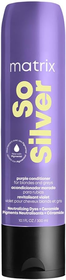 So Silver Purple Conditioner - Removes Brassy Yellow Undertones, Color Depositing & Toning, Pigmented Conditioner For Blondes and Greys, Vegan