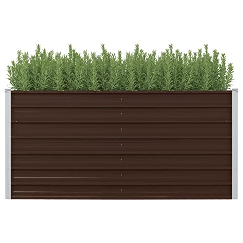 Jardinière surélevée en métal marron 160 x 80 x 77 cm acier galvanisé