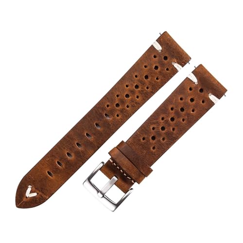 Bracelet de montre en cuir véritable 18mm 20mm 22mm marron foncé fait main universel