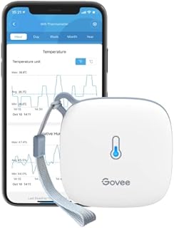 Govee WiFi Room Thermometer Hygrometer, Wireless Smart Indoor Temperature Humidity Sensor with Alert and Data Storage, for Baby Home Garage Greenhouse